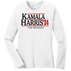 Kamala Harris 2024 For President Election Political Ladies Long Sleeve Shirt