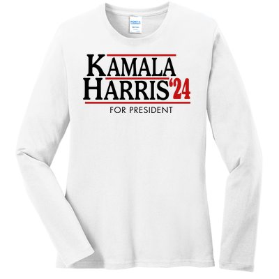 Kamala Harris 2024 For President Election Political Ladies Long Sleeve Shirt