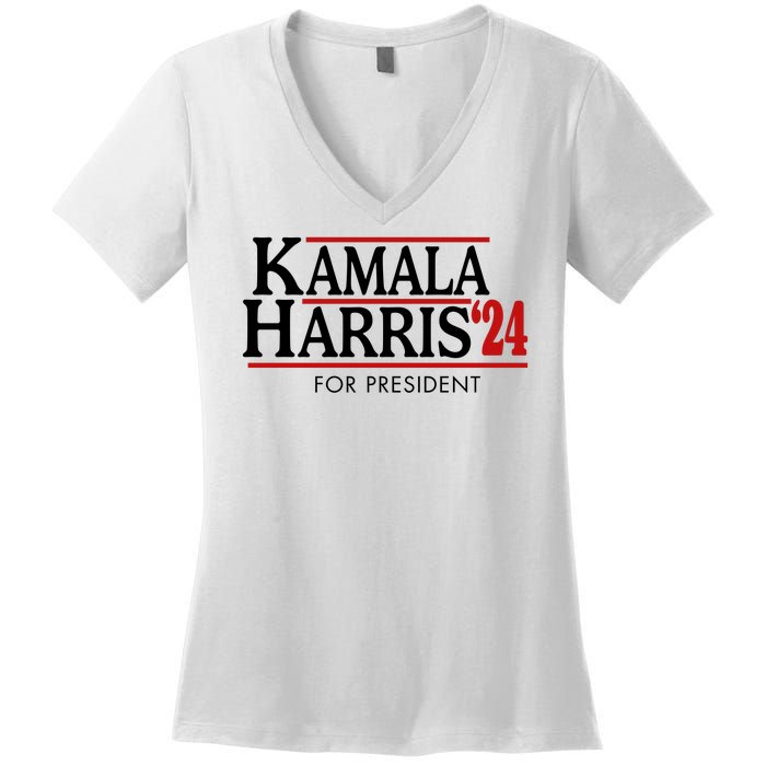 Kamala Harris 2024 For President Election Political Women's V-Neck T-Shirt