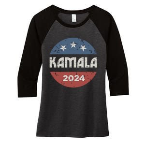 Kamala Harris 2024 For President Campaign Women's Tri-Blend 3/4-Sleeve Raglan Shirt