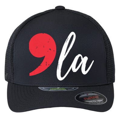 Kamala Harris 2024 President Comma La Funny Flexfit Unipanel Trucker Cap