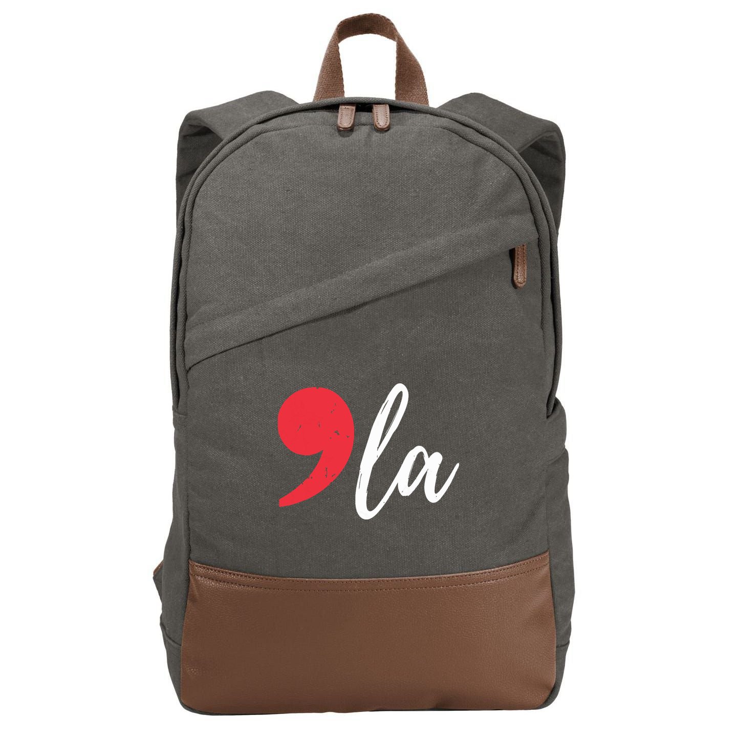 Kamala Harris 2024 President Comma La Funny Cotton Canvas Backpack