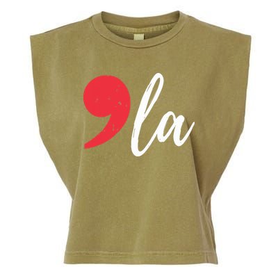 Kamala Harris 2024 President Comma La Funny Garment-Dyed Women's Muscle Tee
