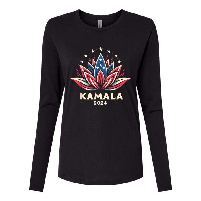 Kamala Harris 2024 Presidential Campaign American Lotus Womens Cotton Relaxed Long Sleeve T-Shirt