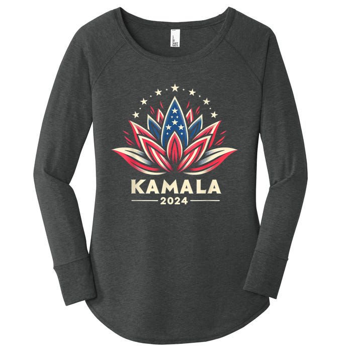 Kamala Harris 2024 Presidential Campaign American Lotus Women's Perfect Tri Tunic Long Sleeve Shirt