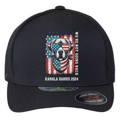 Kamala Harris 2024  We Are Not Going Back Slogan Flexfit Unipanel Trucker Cap