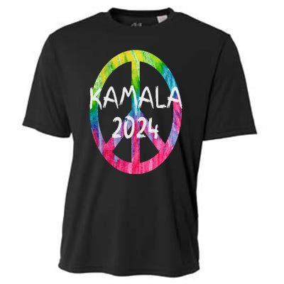 Kamala Harris 2024 Tie Dye Peace Sign Kamala Election Cooling Performance Crew T-Shirt