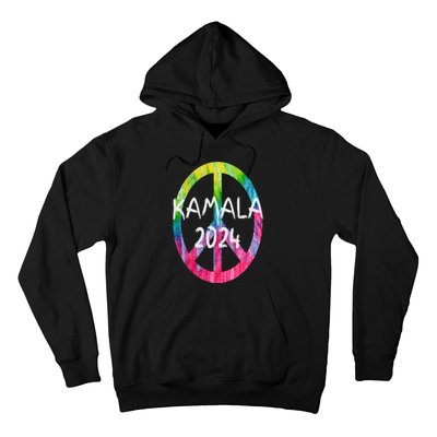 Kamala Harris 2024 Tie Dye Peace Sign Kamala Election Hoodie