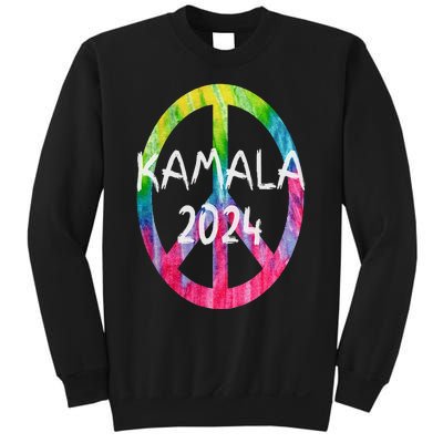 Kamala Harris 2024 Tie Dye Peace Sign Kamala Election Sweatshirt