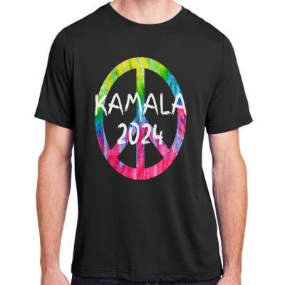 Kamala Harris 2024 Tie Dye Peace Sign Kamala Election Adult ChromaSoft Performance T-Shirt