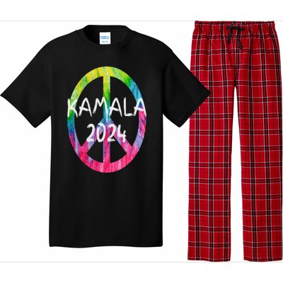 Kamala Harris 2024 Tie Dye Peace Sign Kamala Election Pajama Set