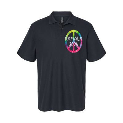 Kamala Harris 2024 Tie Dye Peace Sign Kamala Election Softstyle Adult Sport Polo