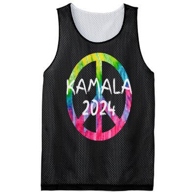 Kamala Harris 2024 Tie Dye Peace Sign Kamala Election Mesh Reversible Basketball Jersey Tank