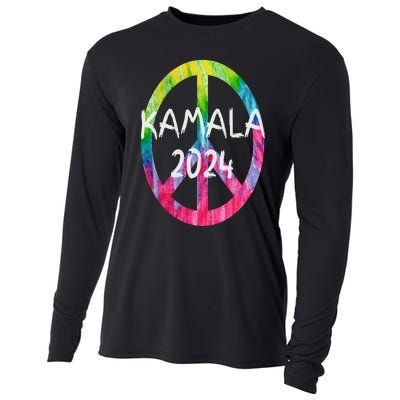 Kamala Harris 2024 Tie Dye Peace Sign Kamala Election Cooling Performance Long Sleeve Crew