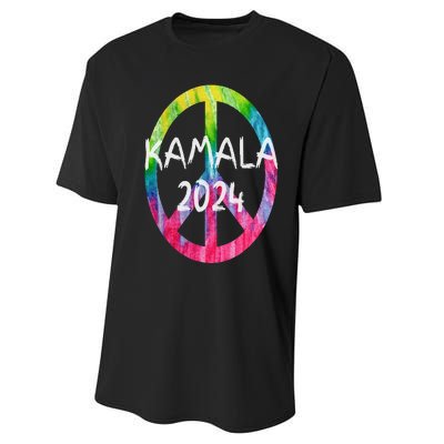 Kamala Harris 2024 Tie Dye Peace Sign Kamala Election Performance Sprint T-Shirt