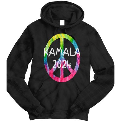 Kamala Harris 2024 Tie Dye Peace Sign Kamala Election Tie Dye Hoodie