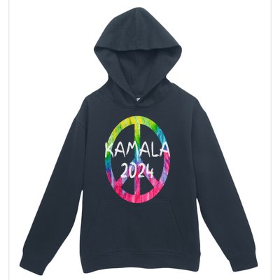 Kamala Harris 2024 Tie Dye Peace Sign Kamala Election Urban Pullover Hoodie