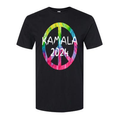 Kamala Harris 2024 Tie Dye Peace Sign Kamala Election Softstyle CVC T-Shirt