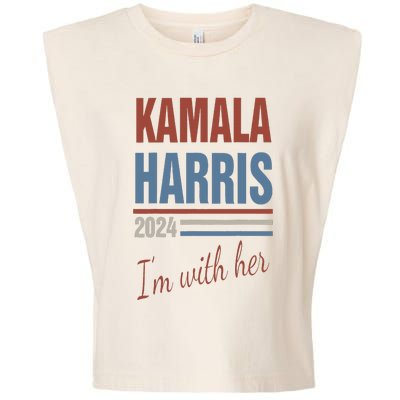 Kamala Harris 2024 Support IM With Her Kamala 2024 Garment-Dyed Women's Muscle Tee