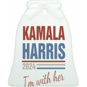 Kamala Harris 2024 Support IM With Her Kamala 2024 Ceramic Bell Ornament