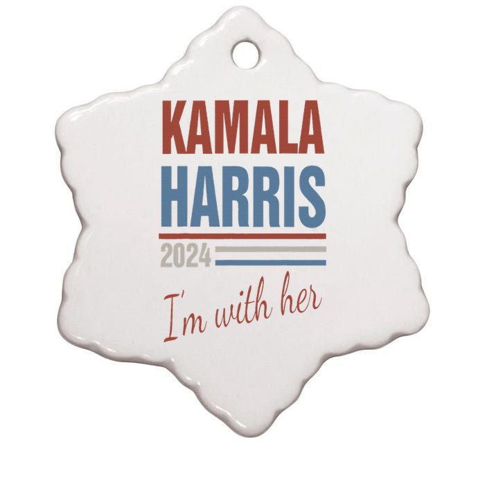 Kamala Harris 2024 Support IM With Her Kamala 2024 Ceramic Star Ornament