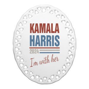 Kamala Harris 2024 Support IM With Her Kamala 2024 Ceramic Oval Ornament