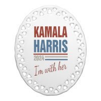 Kamala Harris 2024 Support IM With Her Kamala 2024 Ceramic Oval Ornament