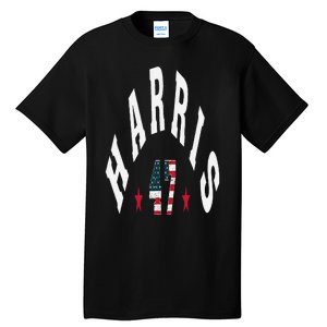 Kamala Harris 2024 With Harris 47 Style Curved Font Tall T-Shirt