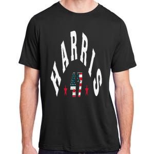 Kamala Harris 2024 With Harris 47 Style Curved Font Adult ChromaSoft Performance T-Shirt