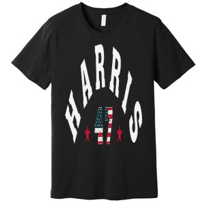 Kamala Harris 2024 With Harris 47 Style Curved Font Premium T-Shirt