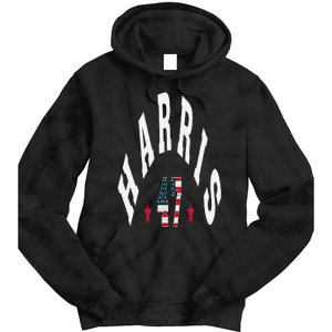 Kamala Harris 2024 With Harris 47 Style Curved Font Tie Dye Hoodie