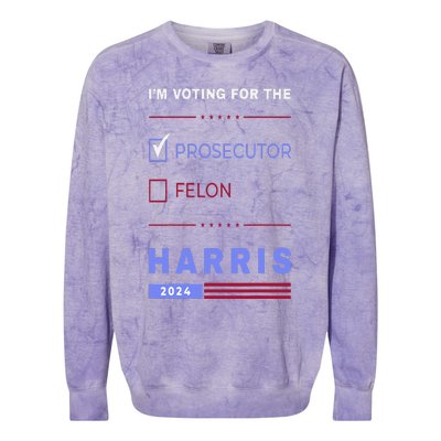 Kamala Harris 2024 IM Voting For The Prosecutor. Vote Blue Colorblast Crewneck Sweatshirt