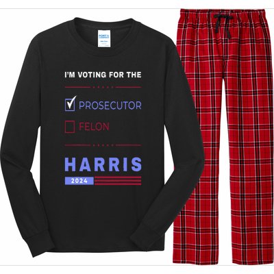 Kamala Harris 2024 IM Voting For The Prosecutor. Vote Blue Long Sleeve Pajama Set