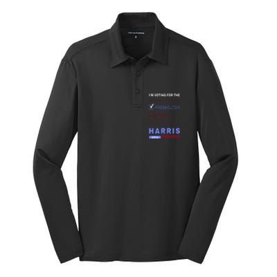 Kamala Harris 2024 IM Voting For The Prosecutor. Vote Blue Silk Touch Performance Long Sleeve Polo