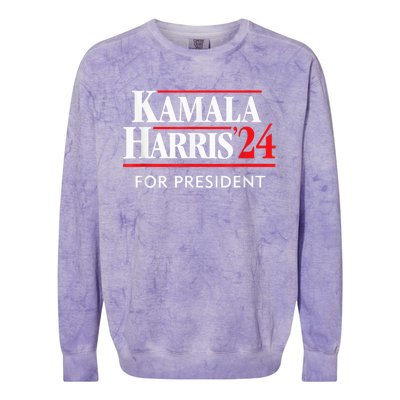 Kamala Harris 24 For President 2024 Colorblast Crewneck Sweatshirt