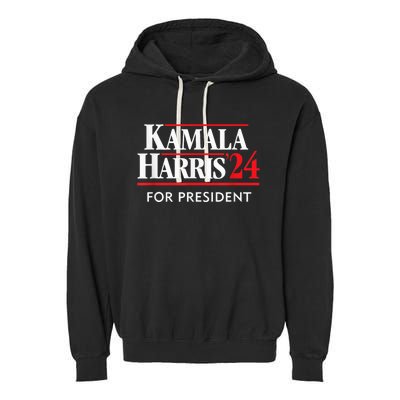 Kamala Harris 24 For President 2024 Garment-Dyed Fleece Hoodie