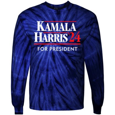 Kamala Harris 24 For President 2024 Tie-Dye Long Sleeve Shirt