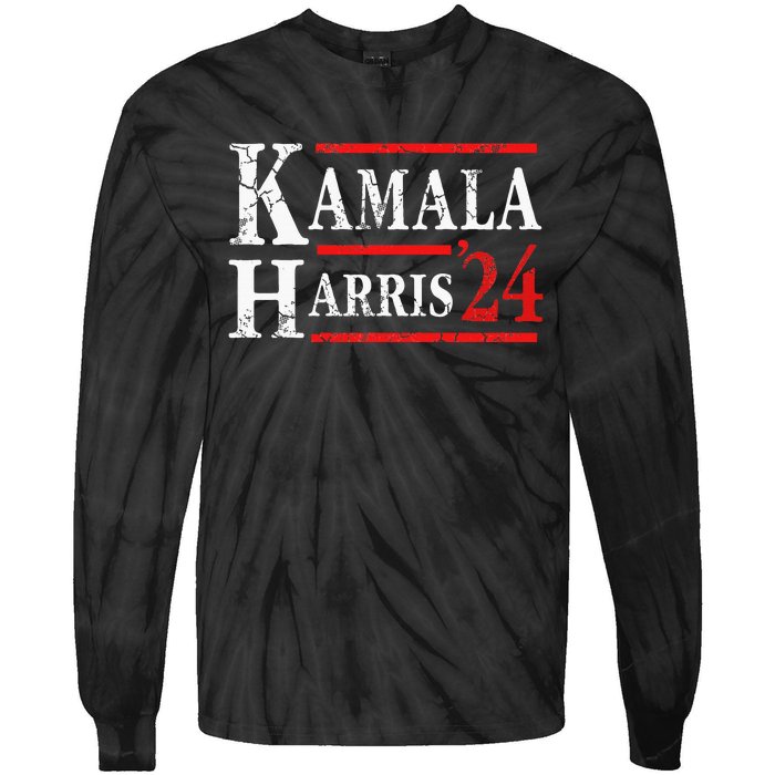 Kamala Harris 2024 Election President Democrat Tie-Dye Long Sleeve Shirt