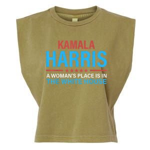 Kamala Harris 2024 A WomanS Place Is In The White House President Kamalaharris Garment-Dyed Women's Muscle Tee