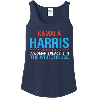 Kamala Harris 2024 A WomanS Place Is In The White House President Kamalaharris Ladies Essential Tank