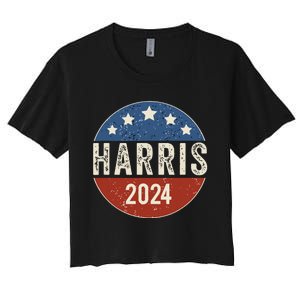 Kamala Harris 2024 For President Campaign Us Flag Women's Crop Top Tee