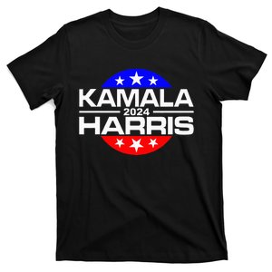 Kamala Harris 2024 For President Campaign Button Style T-Shirt