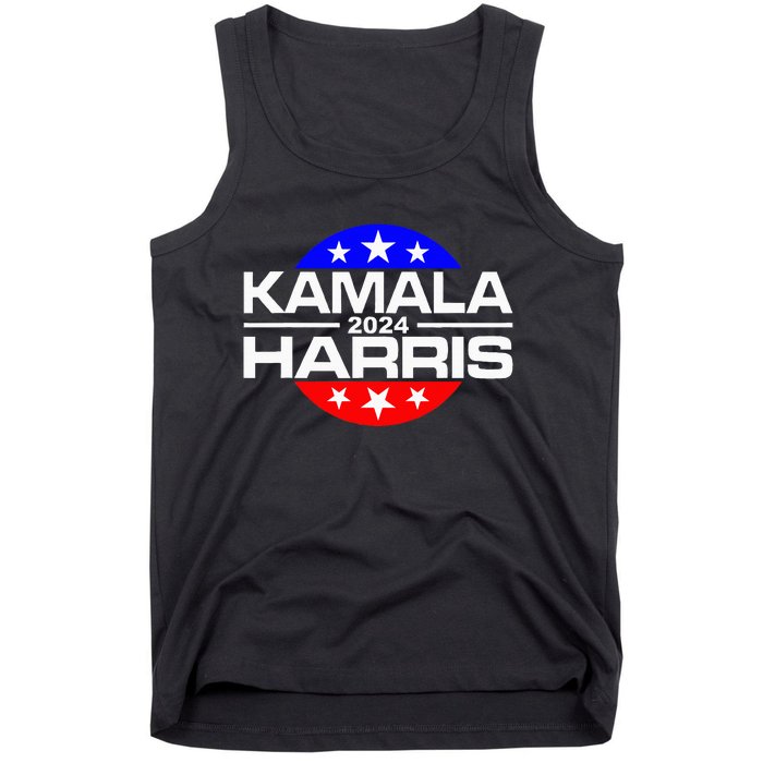 Kamala Harris 2024 For President Campaign Button Style Tank Top