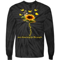 Kamala Harris 2024 Save Democracy For The People Sunflower Tie-Dye Long Sleeve Shirt