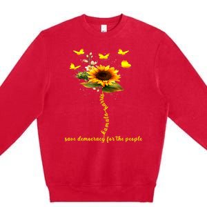 Kamala Harris 2024 Save Democracy For The People Sunflower Premium Crewneck Sweatshirt