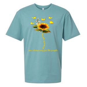 Kamala Harris 2024 Save Democracy For The People Sunflower Sueded Cloud Jersey T-Shirt