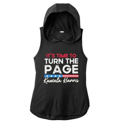 Kamala Harris 2024 ItS Time To Turn Page Ladies PosiCharge Tri-Blend Wicking Draft Hoodie Tank