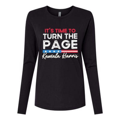 Kamala Harris 2024 ItS Time To Turn Page Womens Cotton Relaxed Long Sleeve T-Shirt