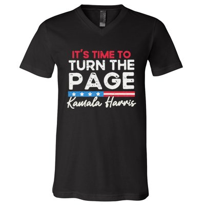 Kamala Harris 2024 ItS Time To Turn Page V-Neck T-Shirt