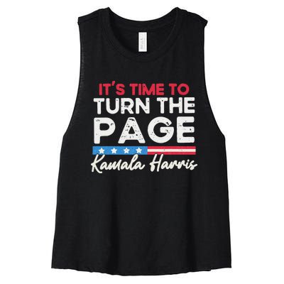 Kamala Harris 2024 ItS Time To Turn Page Women's Racerback Cropped Tank